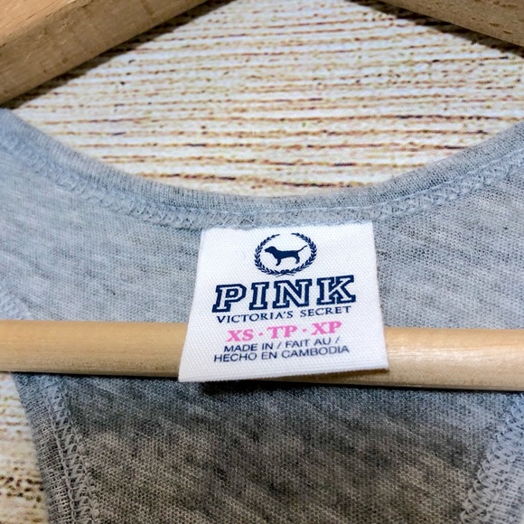 PINK Miami Love Bling Gray Racerback Tank Top - Picture 3 of 4